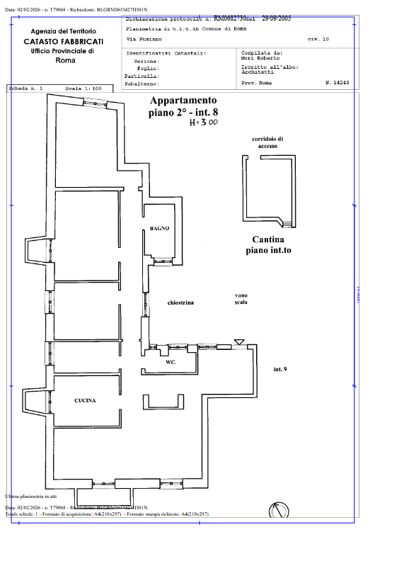Adiacente Largo Bradano , Via Pusiano.